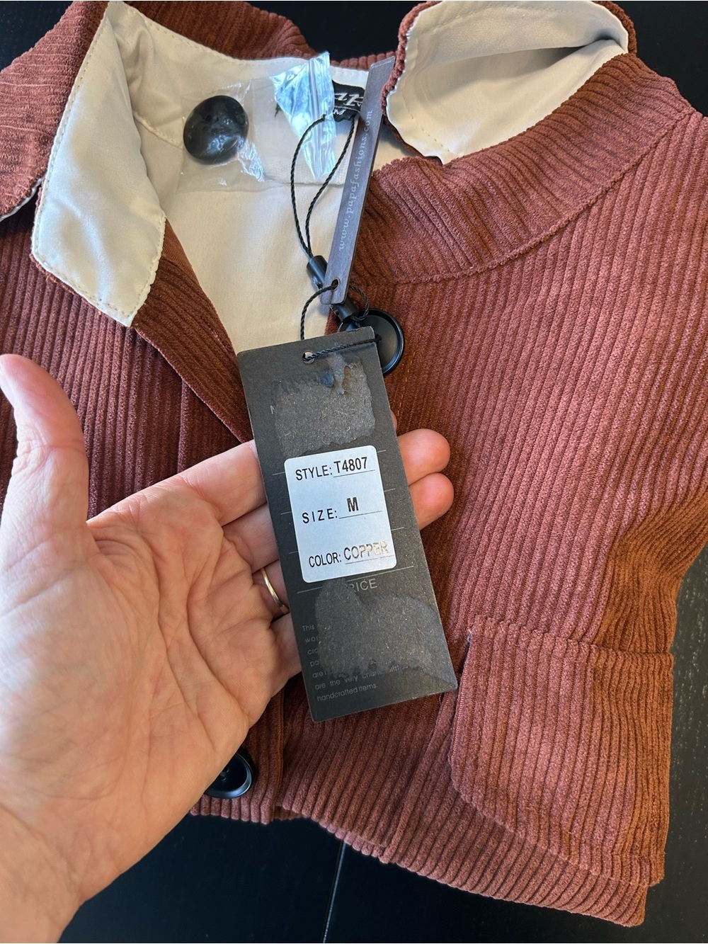 Copper Corduroy Shacket - Coastal Grandma Oversized Dark Academia - Picture 13 of 15